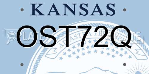 OST72Q Kansas License Plate