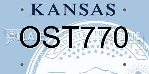 OST770 Kansas License Plate