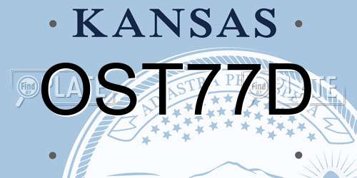OST77D Kansas License Plate