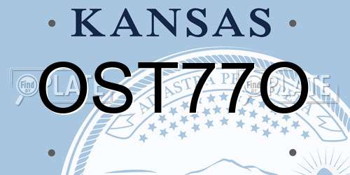 OST77O Kansas License Plate