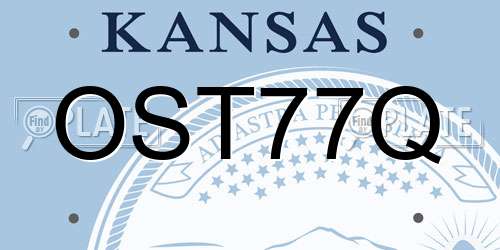 OST77Q Kansas License Plate