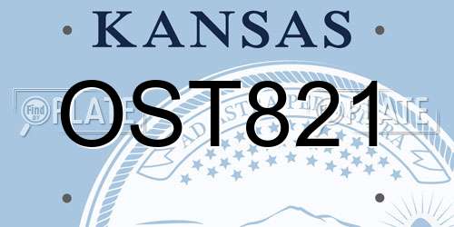 OST821 Kansas License Plate