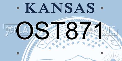 OST871 Kansas License Plate