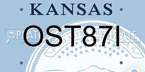 OST87I Kansas License Plate