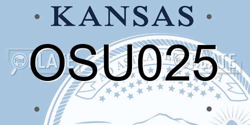 OSU025 Kansas License Plate