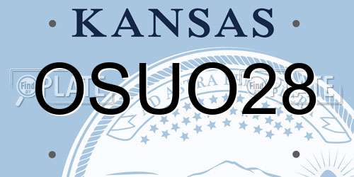 OSUO28 Kansas License Plate