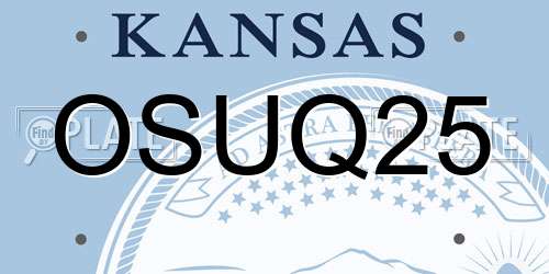 OSUQ25 Kansas License Plate
