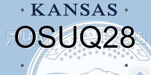 OSUQ28 Kansas License Plate