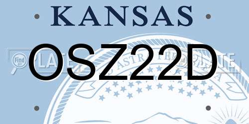 OSZ22D Kansas License Plate
