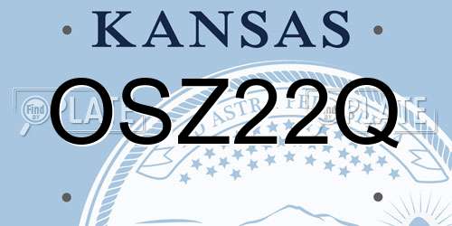 OSZ22Q Kansas License Plate