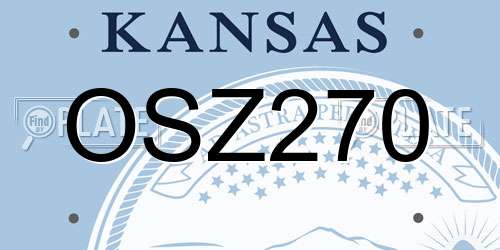OSZ270 Kansas License Plate