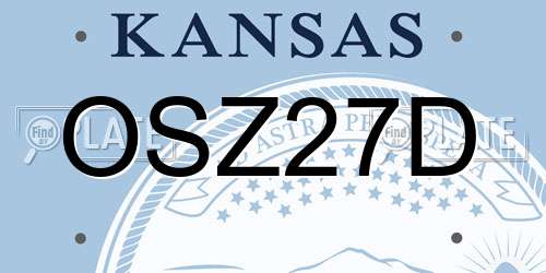 OSZ27D Kansas License Plate