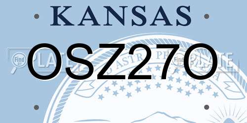 OSZ27O Kansas License Plate