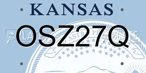 OSZ27Q Kansas License Plate