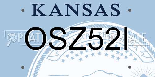 OSZ52I Kansas License Plate