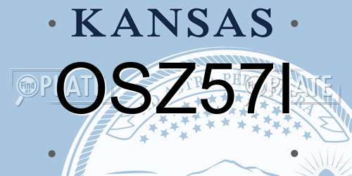 OSZ57I Kansas License Plate