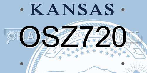 OSZ720 Kansas License Plate
