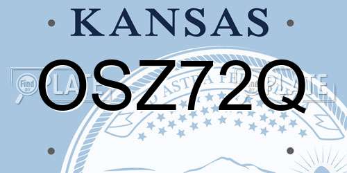 OSZ72Q Kansas License Plate
