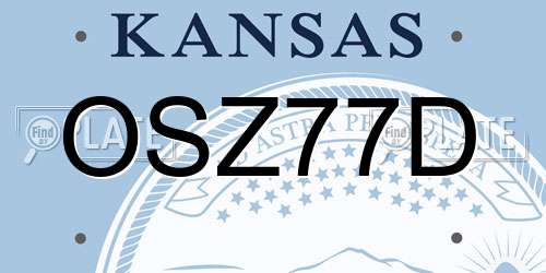 OSZ77D Kansas License Plate