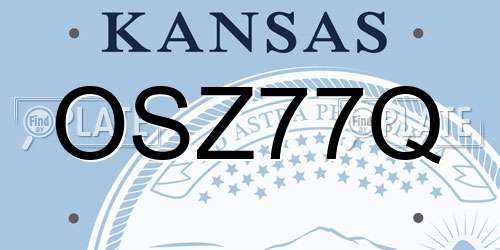 OSZ77Q Kansas License Plate