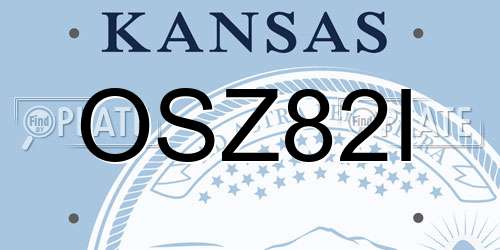 OSZ82I Kansas License Plate