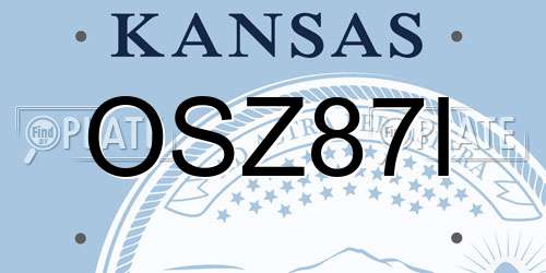 OSZ87I Kansas License Plate