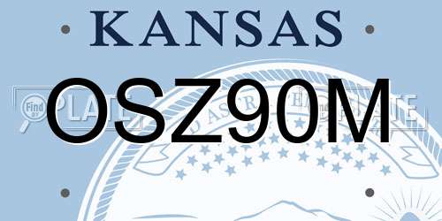 OSZ90M Kansas License Plate