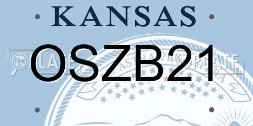 OSZB21 Kansas License Plate