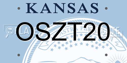 OSZT20 Kansas License Plate