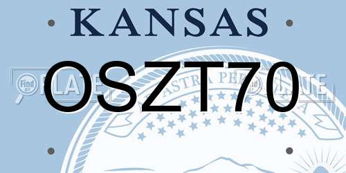 OSZT70 Kansas License Plate