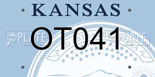 OT041 Kansas License Plate