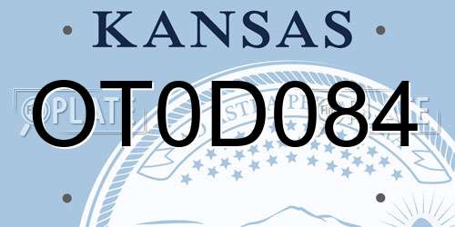 OT0D084 Kansas License Plate