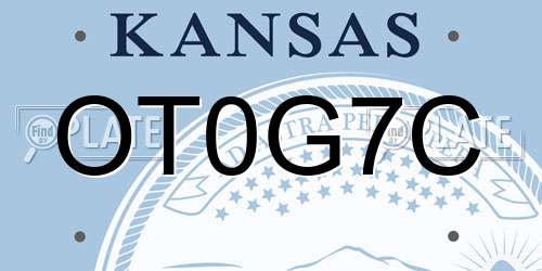 OT0G7C Kansas License Plate