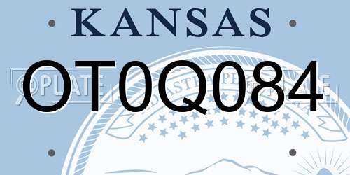 OT0Q084 Kansas License Plate