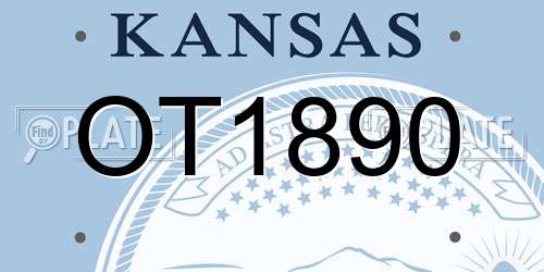 OT1890 Kansas License Plate
