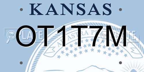 OT1T7M Kansas License Plate