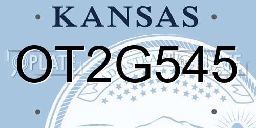 OT2G545 Kansas License Plate