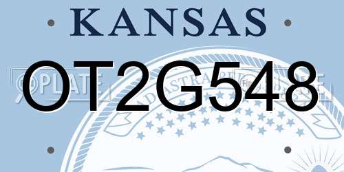 OT2G548 Kansas License Plate