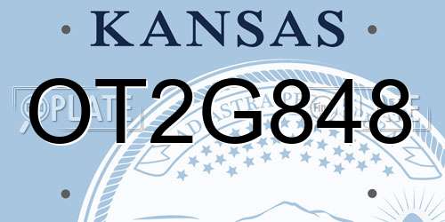 OT2G848 Kansas License Plate
