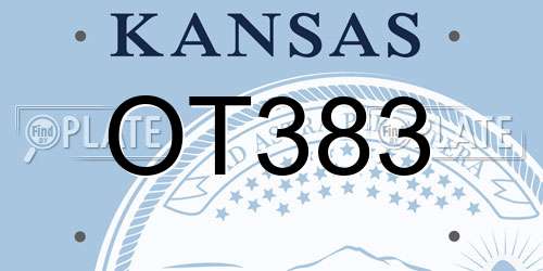 OT383 Kansas License Plate