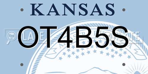 OT4B5S Kansas License Plate