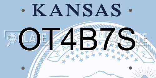 OT4B7S Kansas License Plate