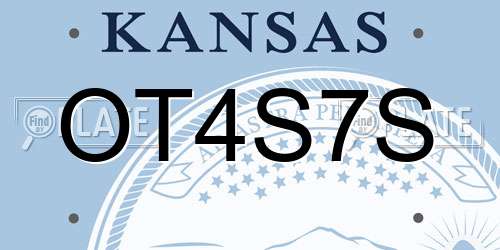 OT4S7S Kansas License Plate