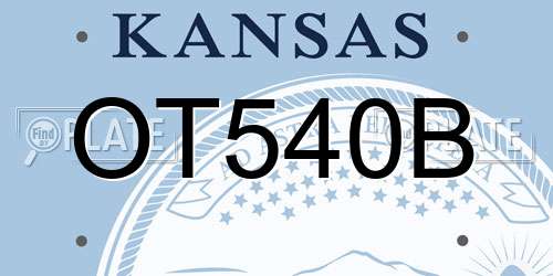 OT540B Kansas License Plate