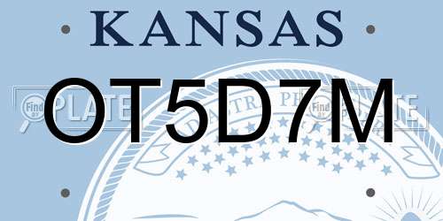 OT5D7M Kansas License Plate