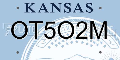 OT5O2M Kansas License Plate