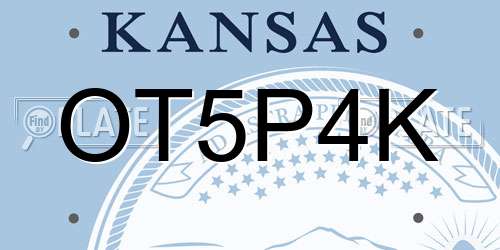 OT5P4K Kansas License Plate