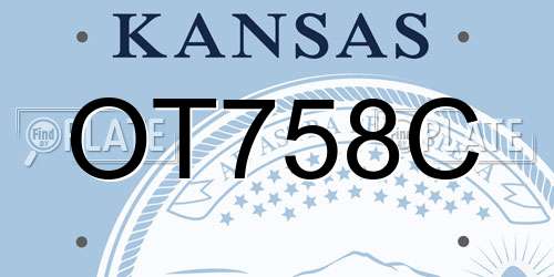 OT758C Kansas License Plate