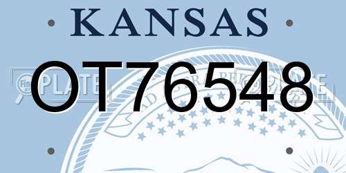 OT76548 Kansas License Plate