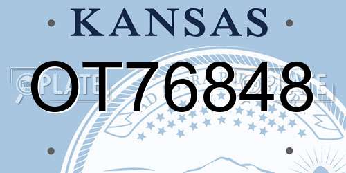 OT76848 Kansas License Plate